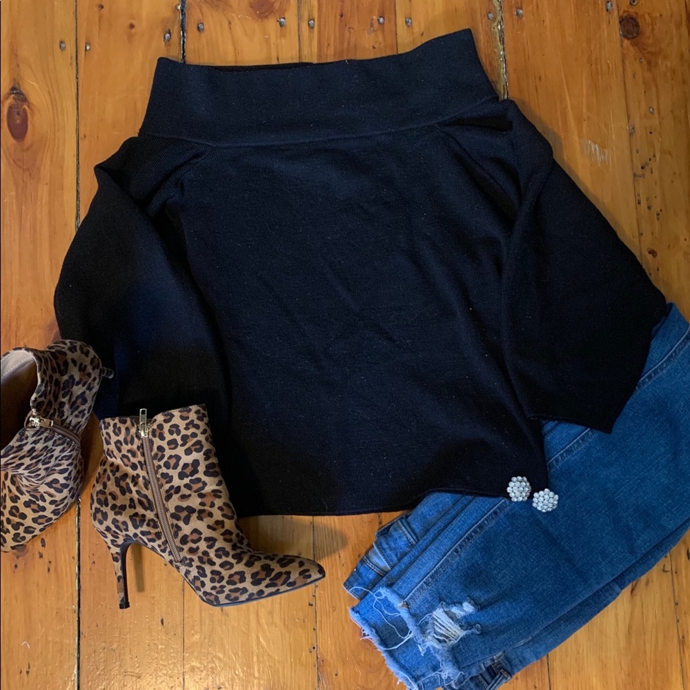 Off the shoulder black sweater!